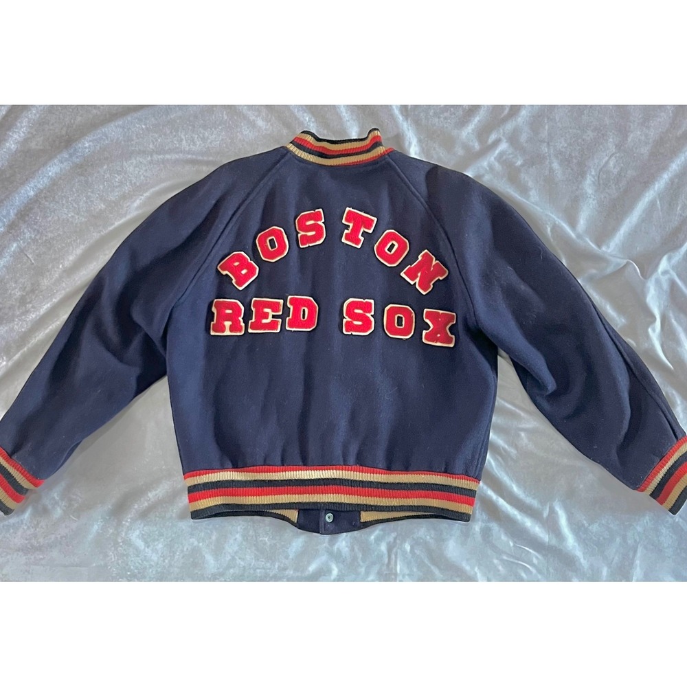 Vintage 1940s Boston Red Sox Wool Varsity Jacket Hatcher's Lynn‎ MA Leather Trim